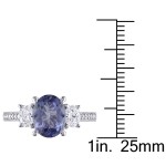 Signature Collection White Gold Tanzanite and 5/8ct TDW Oval and Round Diamond Engagement Ring - Handcrafted By Name My Rings™