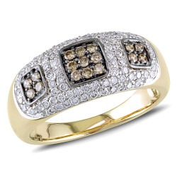 Signature Collection Gold 1/2ct TDW Brown and White Diamond Ring - Handcrafted By Name My Rings™