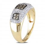 Signature Collection Gold 1/2ct TDW Brown and White Diamond Ring - Handcrafted By Name My Rings™
