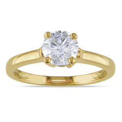 Signature Collection Gold 1ct TDW Diamond Solitaire Ring - Handcrafted By Name My Rings™
