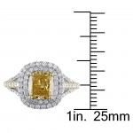 Signature Collection Gold 2 3/5ct TDW Certified Yellow and White Diamond Ring - Handcrafted By Name My Rings™