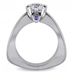 Signature Collection White Gold 1ct TDW Diamond and Sapphire Ring - Handcrafted By Name My Rings™