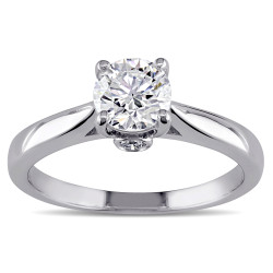 Signature Collection White Gold 3/4ct TDW Certified Diamond Solitaire Engagement Ring - Handcrafted By Name My Rings™