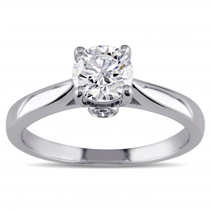 Signature Collection White Gold 3/4ct TDW Certified Diamond Solitaire Engagement Ring - Handcrafted By Name My Rings™