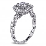 Signature Collection White Gold 3/4ct TDW Diamond Crown Halo Ring - Handcrafted By Name My Rings™