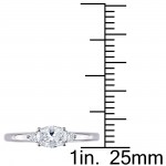 Signature Collection White Gold 3/5ct TDW Oval and Round-Cut Diamond Three-Stone Engagement Ring - Handcrafted By Name My Rings™
