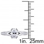 Signature Collection White Gold 9/10ct TDW Oval-Cut Diamond Split Shank Engagement Ring - Handcrafted By Name My Rings™