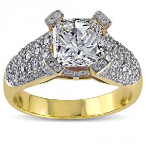 Signature Collection Gold 2 5/8ct TDW Princess Diamond Ring - Handcrafted By Name My Rings™