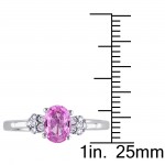 Signature Collection Oval-Cut Pink Sapphire and 1/8ct TDW Diamond Engagement Ring in White Gold - Handcrafted By Name My Rings™