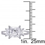 Signature Collection Platinum 2 1/2ct TDW Certified Princess-Cut Diamond 3-Stone Engagement Ring - Handcrafted By Name My Rings™