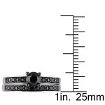 Silver and Black Rhodium-plated 1 CT Black Diamond TW Bridal Set Ring - Handcrafted By Name My Rings™