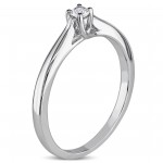 Sterling Silver 1/10ct TDW Diamond Solitaire Promise Ring - Handcrafted By Name My Rings™