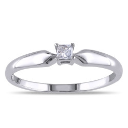 Sterling Silver 1/10ct TDW Princess Diamond Ring - Handcrafted By Name My Rings™