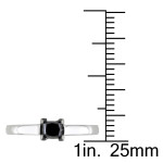 Sterling Silver 1/2ct TDW Princess-cut Black Diamond Solitaire Engagement Ring - Handcrafted By Name My Rings™
