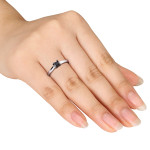 Sterling Silver 1/2ct TDW Princess-cut Black Diamond Solitaire Engagement Ring - Handcrafted By Name My Rings™
