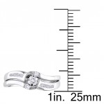 Sterling Silver 1/4ct TDW Diamond Bridal Ring Set - Handcrafted By Name My Rings™