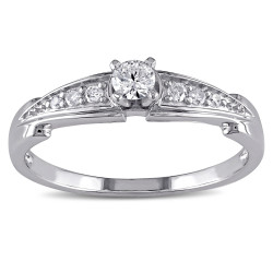 Sterling Silver 1/4ct TDW Diamond Promise-style Ring - Handcrafted By Name My Rings™