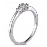 Sterling Silver 1/5ct TDW 3-Stone Diamond Ring - Handcrafted By Name My Rings™