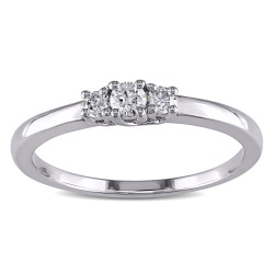 Sterling Silver 1/5ct TDW 3-Stone Diamond Ring - Handcrafted By Name My Rings™