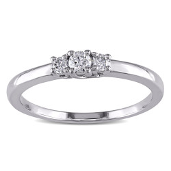 Sterling Silver 1/5ct TDW 3-Stone Diamond Ring - Handcrafted By Name My Rings™