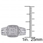 Sterling Silver 1/5ct TDW Diamond Halo Ring - Handcrafted By Name My Rings™