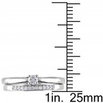 Sterling Silver 1/6ct TDW Diamond Bridal Ring Set - Handcrafted By Name My Rings™