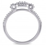 Sterling Silver 1/6ct TDW Diamond Clustered Halo Engagement Ring - Handcrafted By Name My Rings™