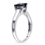 Sterling Silver 1ct TDW Black Diamond Solitaire Ring - Handcrafted By Name My Rings™