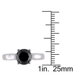 Sterling Silver 2ct TDW Black Diamond Solitaire Ring - Handcrafted By Name My Rings™
