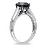 Sterling Silver 2ct TDW Black Diamond Solitaire Ring - Handcrafted By Name My Rings™