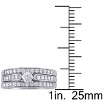 Sterling Silver 5/8ct TDW Diamond Bridal Ring Set - Handcrafted By Name My Rings™