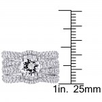 Sterling Silver Created White Sapphire 3-Piece Bridal Set - Handcrafted By Name My Rings™