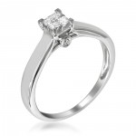White Gold 1/4ct TDW Diamond Multi Stone Solitaire Ring - Handcrafted By Name My Rings™