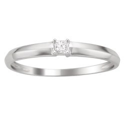 White Gold Diamond Accent Promise Ring - Handcrafted By Name My Rings™