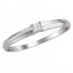 White Gold Diamond Accent Promise Ring - Handcrafted By Name My Rings™