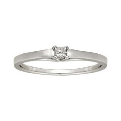 White Gold Diamond Accent Solitaire Princess Cut Promise Ring - Handcrafted By Name My Rings™