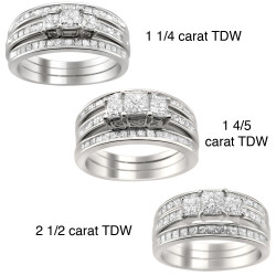 Gold 1 1/4 to 2 1/2ct TDW Diamond 3-piece Bridal Ring Set - Handcrafted By Name My Rings™