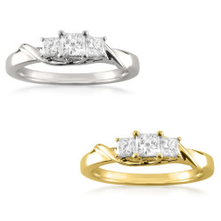 Gold 1/2ct TDW Princess-cut Diamond Ring - Handcrafted By Name My Rings™