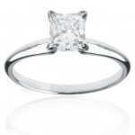 Gold 1ct TDW Princess Diamond Solitaire Engagement Ring - Handcrafted By Name My Rings™