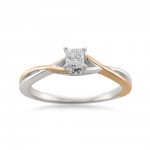 Two-tone Gold 1/4ct TDW Princess-cut Solitaire Engagement Ring - Handcrafted By Name My Rings™
