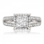 White Gold 1 1/6ct TDW Princess-cut Diamond Ring - Handcrafted By Name My Rings™