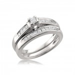 White Gold 1/2ct TDW Certified Princess-cut Diamond Bridal Ring Set - Handcrafted By Name My Rings™