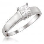 White Gold 1/2ct TDW Princess-cut Certified Diamond Solitaire Ring - Handcrafted By Name My Rings™
