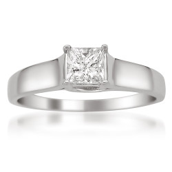 White Gold 1/2ct TDW Princess-cut Certified Diamond Solitaire Ring - Handcrafted By Name My Rings™