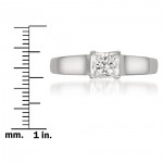 White Gold 1/2ct TDW Princess-cut Certified Diamond Solitaire Ring - Handcrafted By Name My Rings™