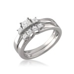 White Gold 1/2ct TDW Princess-cut Diamond Bridal Ring Set - Handcrafted By Name My Rings™