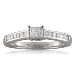 White Gold 1/2ct TDW Princess-cut Diamond Promise Ring - Handcrafted By Name My Rings™