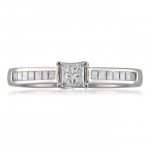 White Gold 1/2ct TDW Princess-cut Diamond Promise Ring - Handcrafted By Name My Rings™