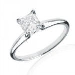 White Gold 1/2ct TDW Princess-cut Diamond Solitaire Engagement Ring - Handcrafted By Name My Rings™