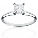 White Gold 1/2ct TDW Princess-cut Diamond Solitaire Engagement Ring - Handcrafted By Name My Rings™
